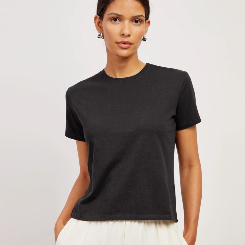 Mott & Bow Cropped Fitted  Crew  Marcy Tee